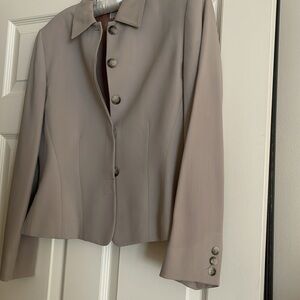 Emanuel Ungaro Gray Blazer Elegant Suit Jacket with matching skirt and vest.